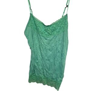 Y2K Indigo Great Northwest Mint Green Lace‎ Trim Cami Tank Top - Women's